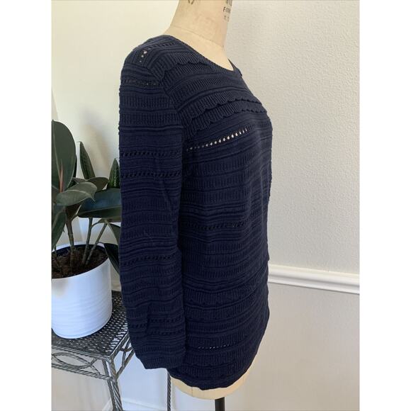 Banana Republic Knit Sweater Size L Navy Blue RN 54023 - Picture 2 of 5
